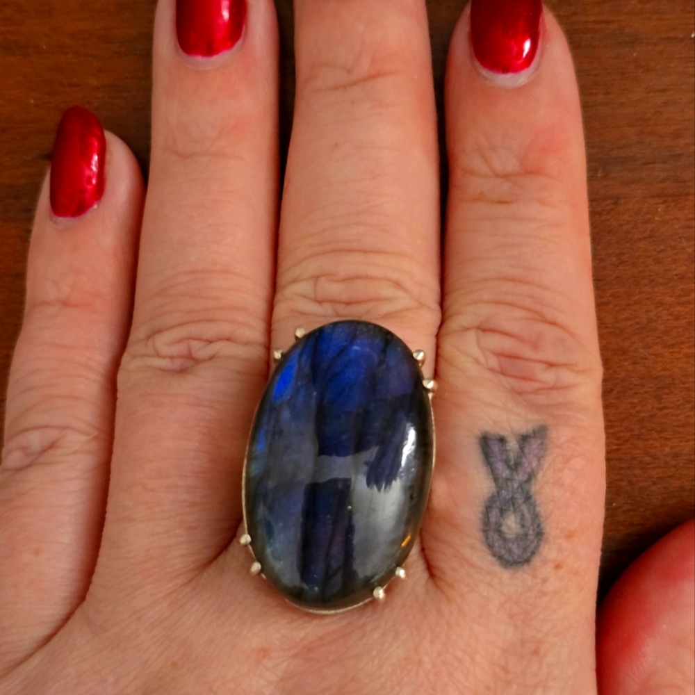 Custom made labradorite ring size 11